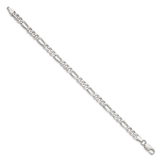 Sterling Silver 18in Figaro Chain 5.25mm.