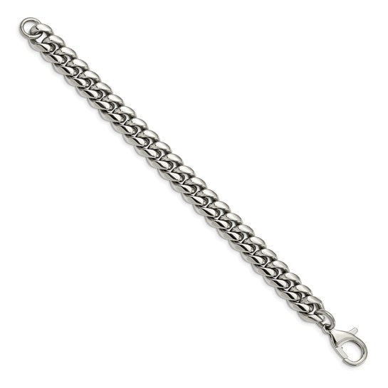 Chisel Stainless Steel Polished 8.5 inch Curb Chain Bracelet.
