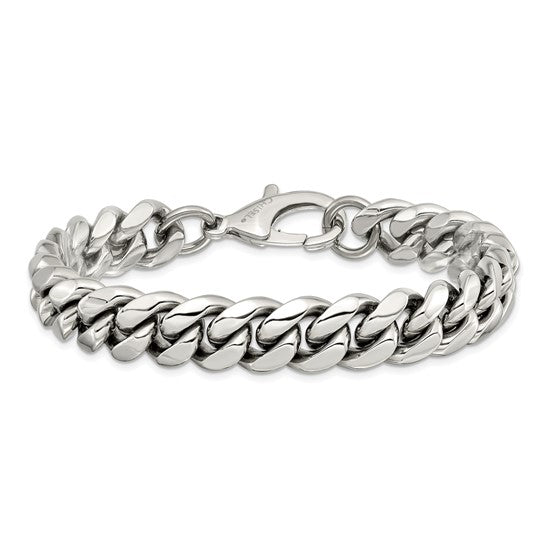 Chisel Stainless Steel Polished 8.5 inch Curb Chain Bracelet.