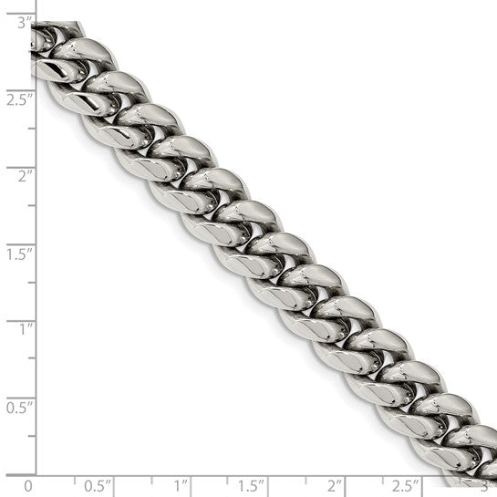 Chisel Stainless Steel Polished 8.5 inch Curb Chain Bracelet.