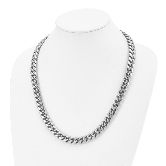 Stainless Steel Polished Curb Chain Necklace (11.92mm, 24")