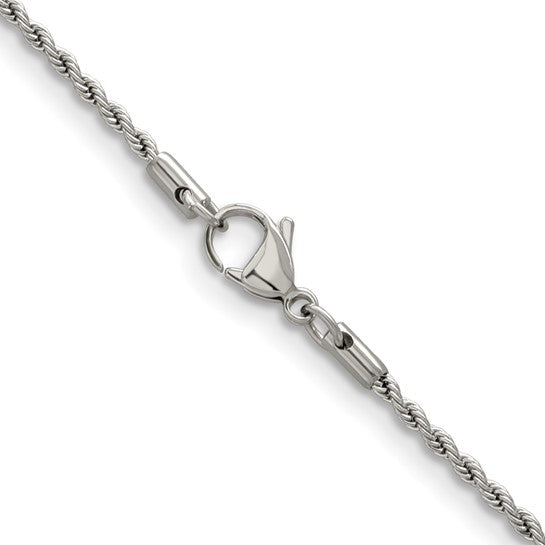 Chisel Stainless Steel Polished 3mm 18 inch Rope Chain