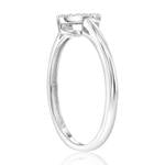 Sterling Silver  D-C Heart  CZ Border Ring Size 6 (100232)