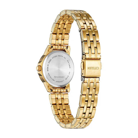 Citizen Quartz Women's Watch, Stainless Steel, Classic, Black Dial  Gold-Tone (95154)
