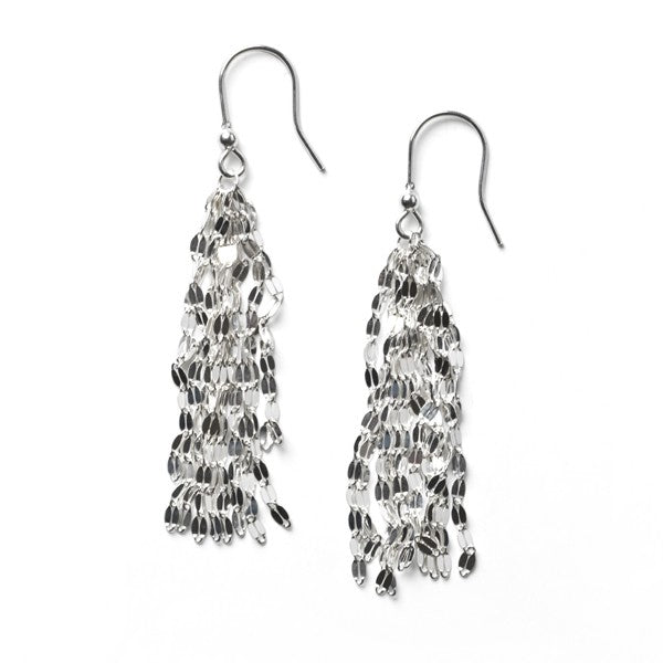 Southern Gates® Sterling Mirrored Tassel Earrings 64mm 925 Sterling Silver Made in Italy