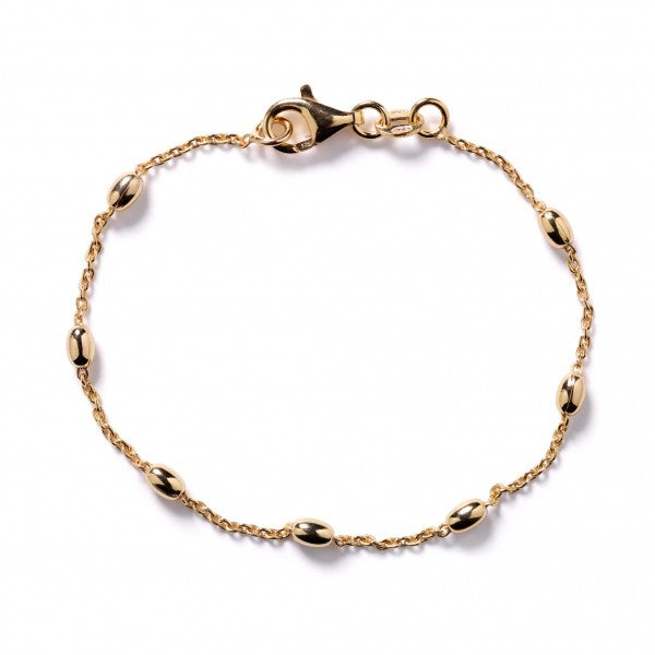 Southern Gates Sterling Silver Gold Plate Rice Bead Satellite Bracelet 7" Inches (101830)