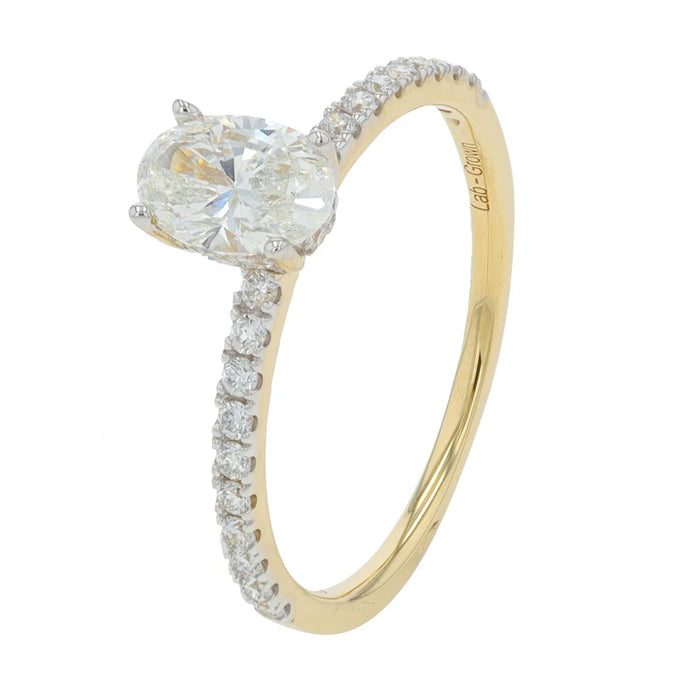 10K Yellow Gold Oval Lab Grown Diamond  Engagement Ring (101469)