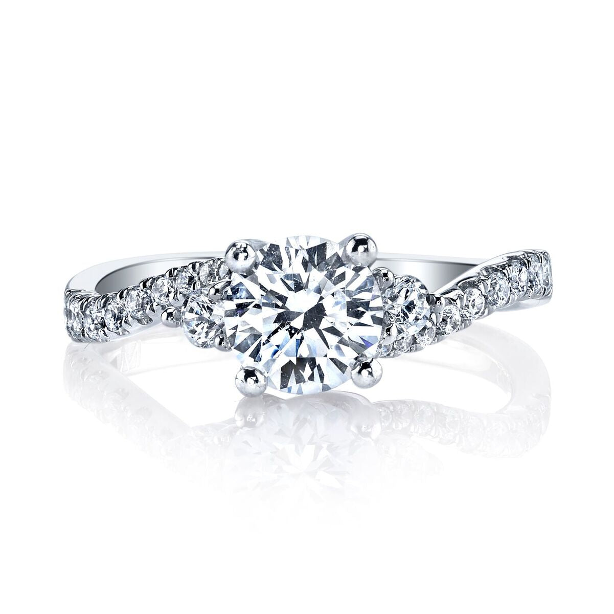 Mars 14K White Gold 0.32ctw Diamond Engagement Semi-Mount