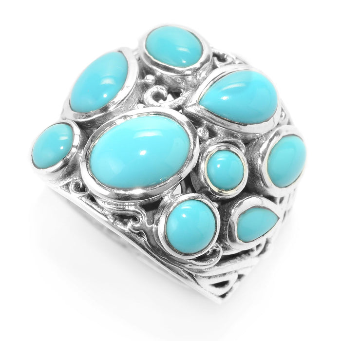 Samuel B Sterling Silver Multi-Shape Sleeping Beauty Turquoise Ring