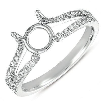 S. Kashi 14K White Gold .31ctw Diamond Engagement Ring Semi-Mount