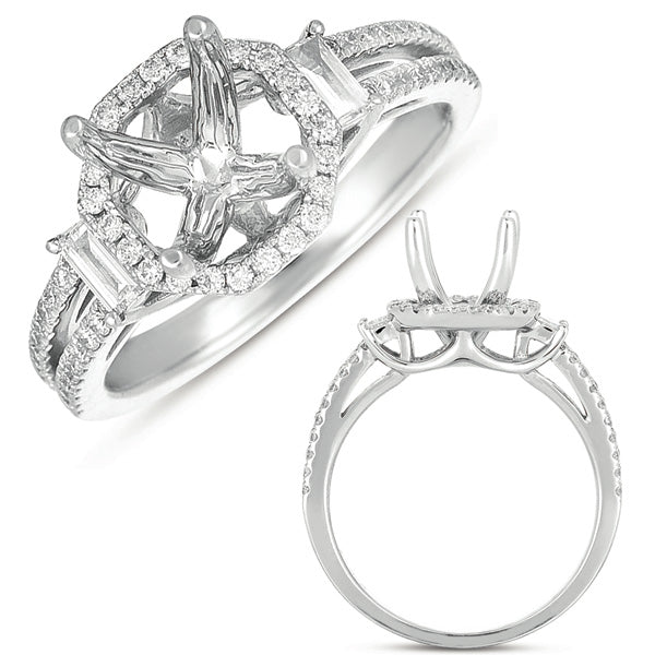 S. Kashi 14K White Gold .56ctw Diamond Engagement Ring Semi-Mount