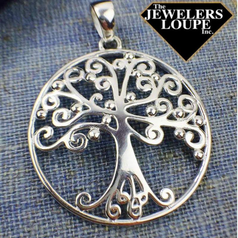 Southern Gates Sterling Silver Round Oak Tree Pendant