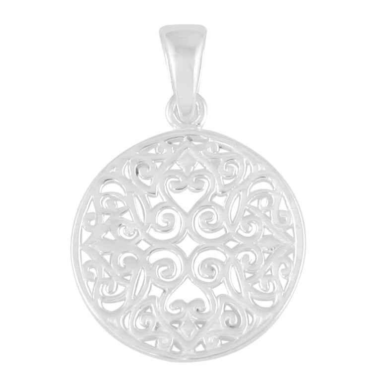 Southern Gates Sterling Silver Round Scroll Pendant, Small (81071)