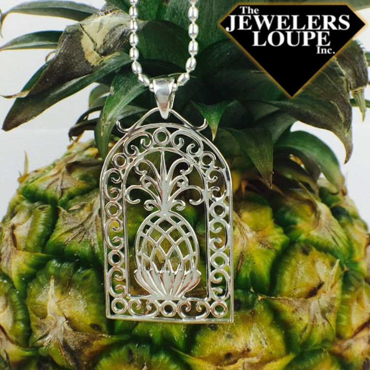 Southern Gates Sterling Silver Large Pineapple Scroll Pendant (81080)