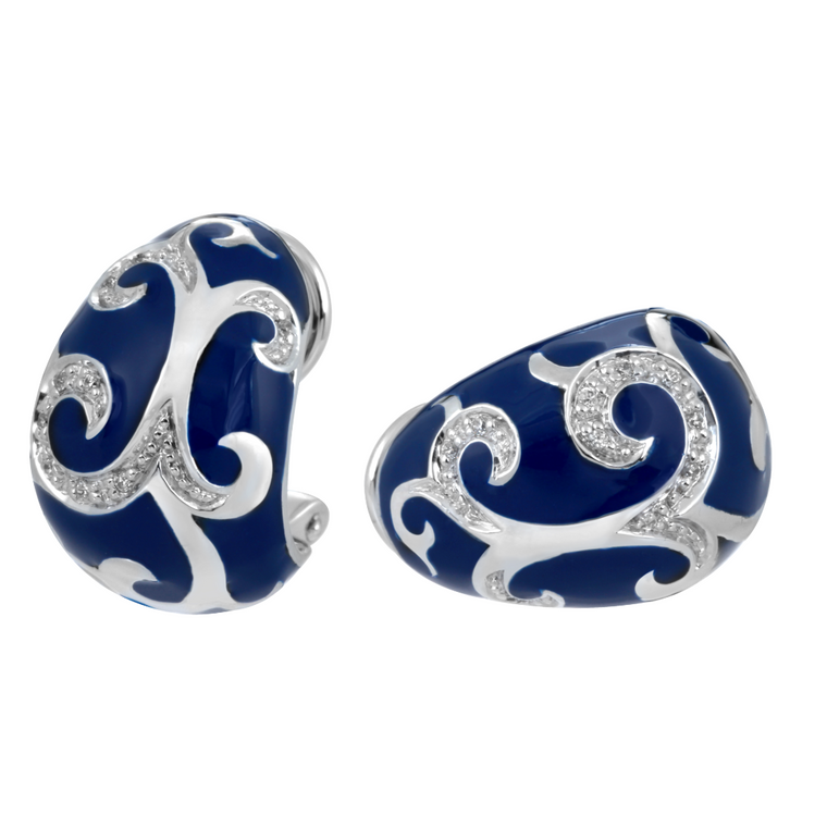 Belle e'toile Sterling Silver Royale Blue Earrings (81319)