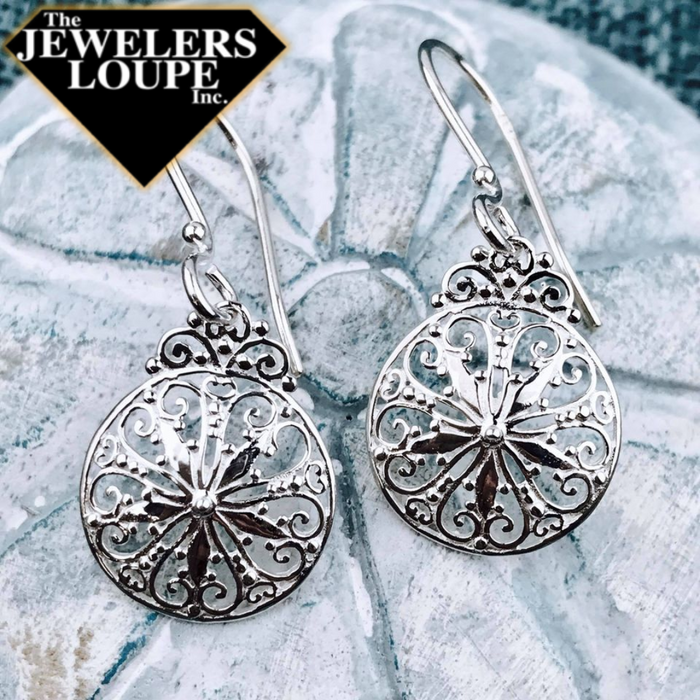 Southern Gates Sterling Silver Small Round Sand Dollar Earrings