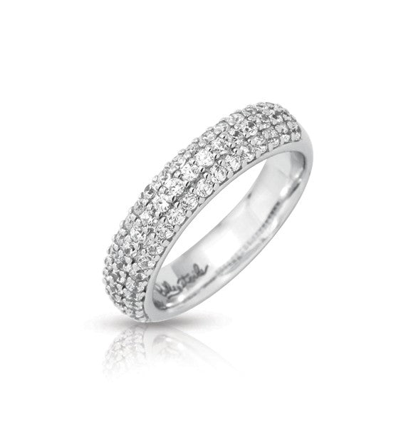 Belle e'toile Sterling Silver White Pave Ring, Size 7 (83095)