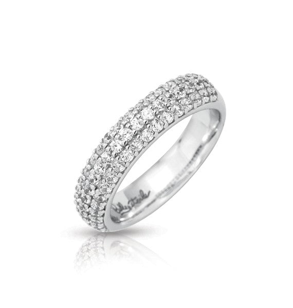 Belle e'toile Pave Sterling Silver White Ring