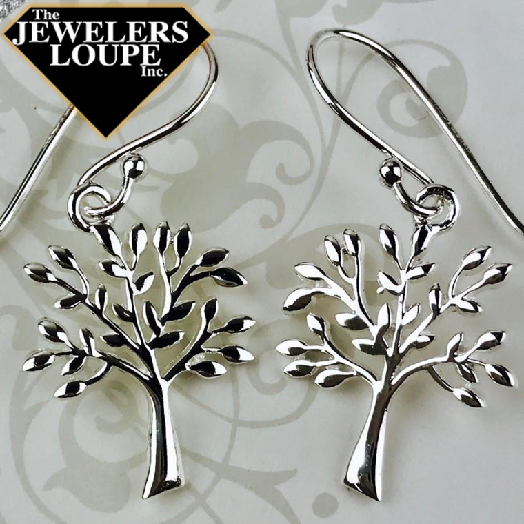 Sterling Silver Small Tree Earrings (96000)