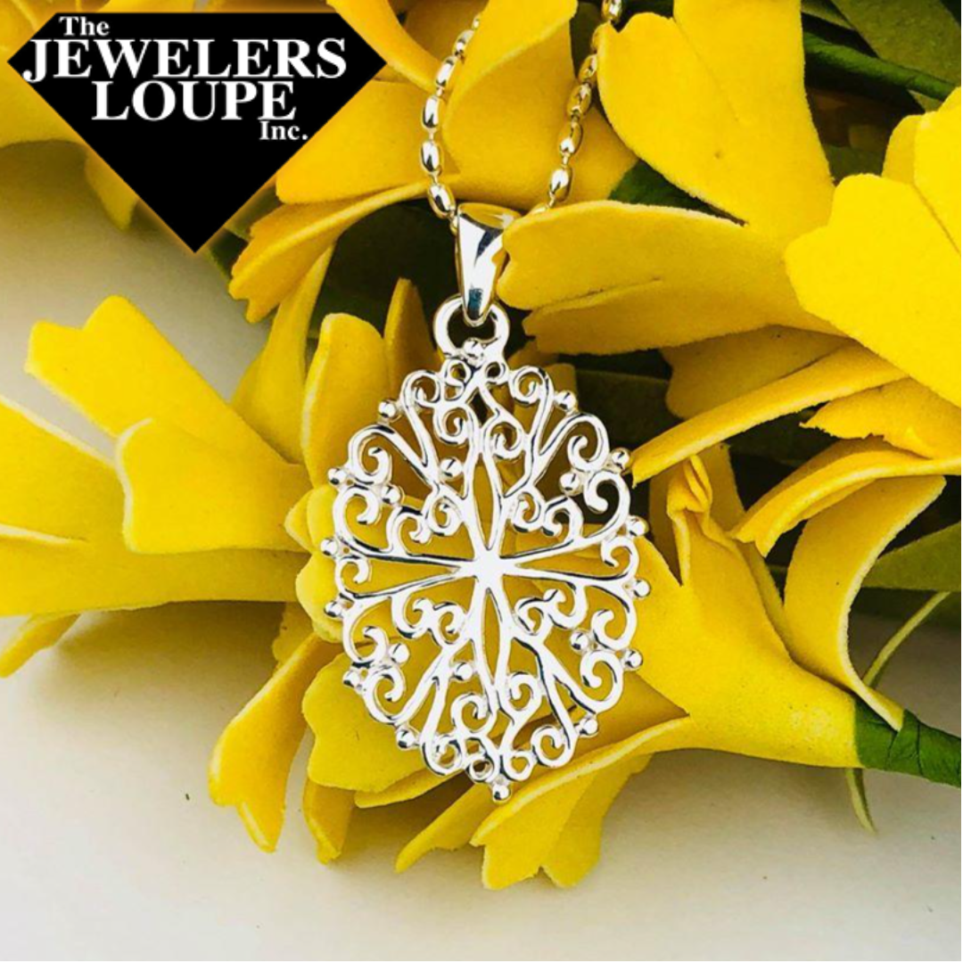 Southern Gates Sterling Silver Oval Filigree Pendant