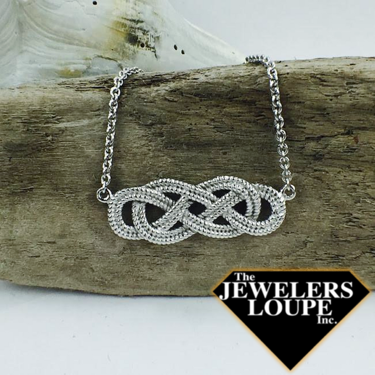 Southern Gates Harbor Series Sterling Silver Nautical Knot Necklace (88107)