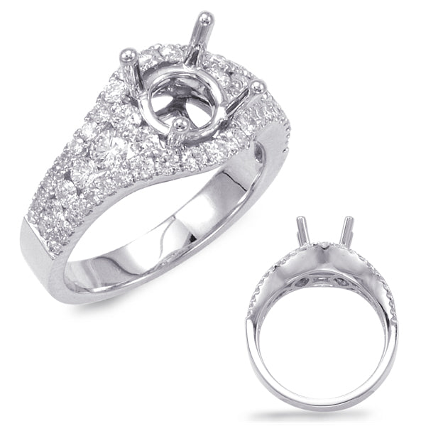S. Kashi 14K White Gold .74ctw Diamond Engagement Ring Semi-Mount
