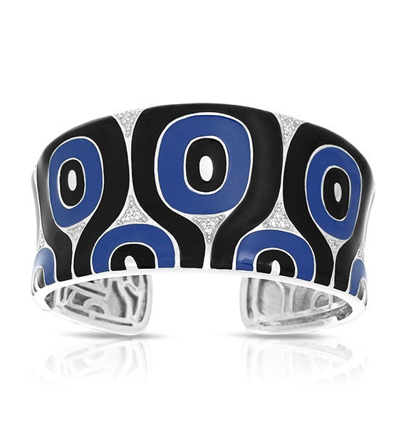 Belle e'toile Sterling Silver Moda Black and Blue Bracelet