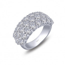Lafonn Simulated Diamond 4.25cttw Pave Wide Band in Sterling Silver, Size 6 (89730)