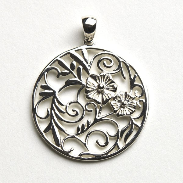 Southern Gates Sterling Silver Garden Gate Flower Pendant