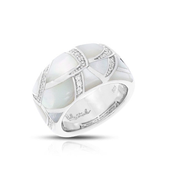 Belle e'toile Sterling Silver Sirena White Mother-of-Pearl Ring, Size 7 (89845)