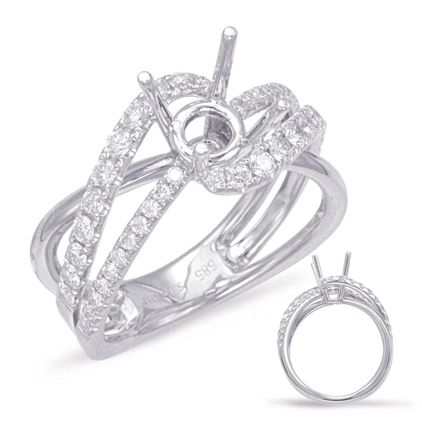 S. Kashi 14K White Gold .55ctw Diamond Engagement Ring Semi-Mount (89939)