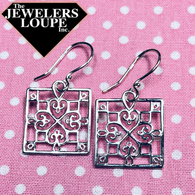 Southern Gates Sterling Silver Square Window Earrings (90068)