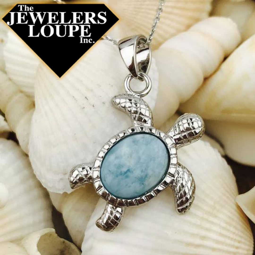 Larimar online turtle necklace
