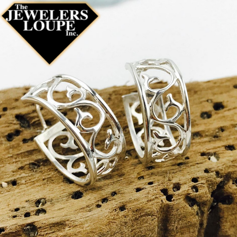 Southern Gates Sterling Silver Classic Scroll Earrings (90189)