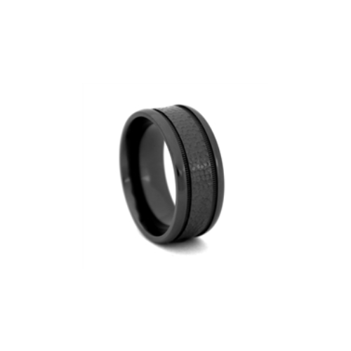 Comfort Fit 10mm Matte Black Zirconium Wedding Band