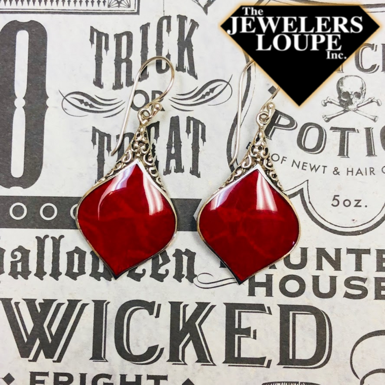 Samuel B. Sterling Silver Coral Drop Earrings (91677)