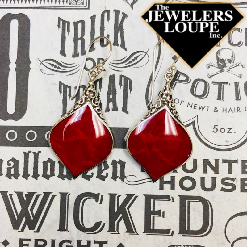 Samuel B. Sterling Silver Coral Drop Earrings