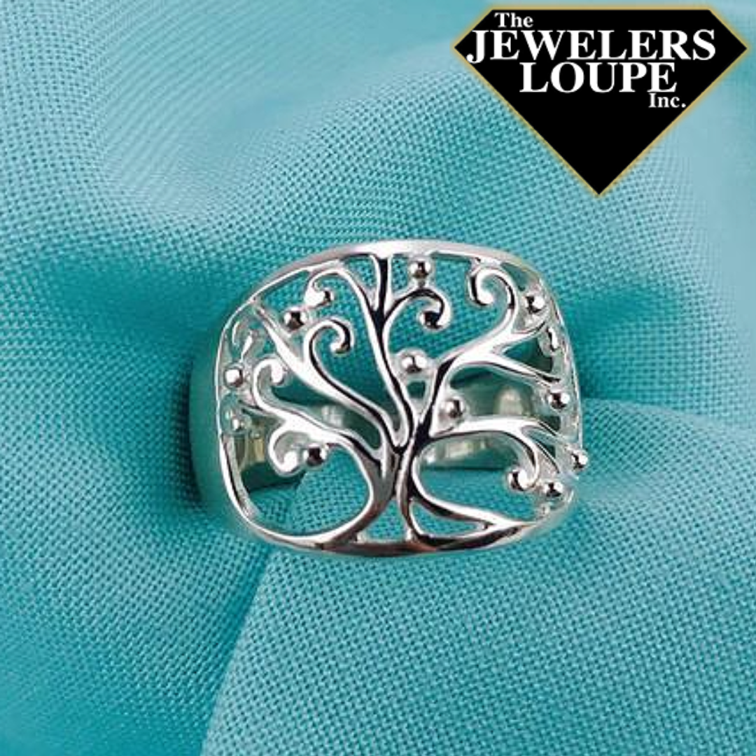 Southern Gates Sterling Silver Oak Tree Ring