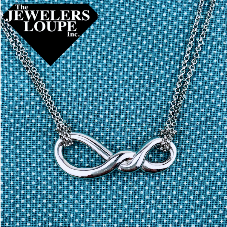 Sterling Silver Infinity Knot Double Strand Necklace (91905)