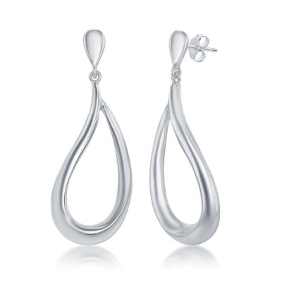 Sterling Silver Teardrop Dangling Earrings (92136)