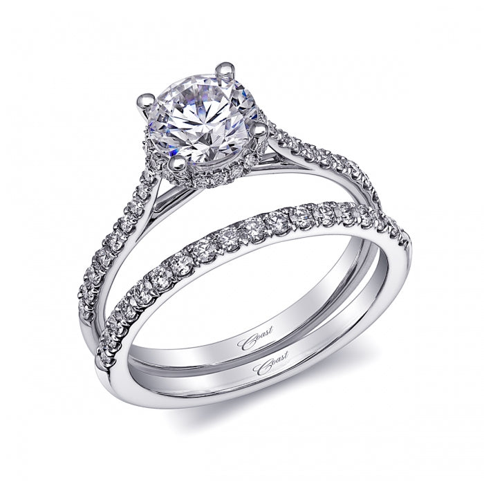 Coast 14K White Gold .24ctw Diamond Engagement Ring Semi-Mount 