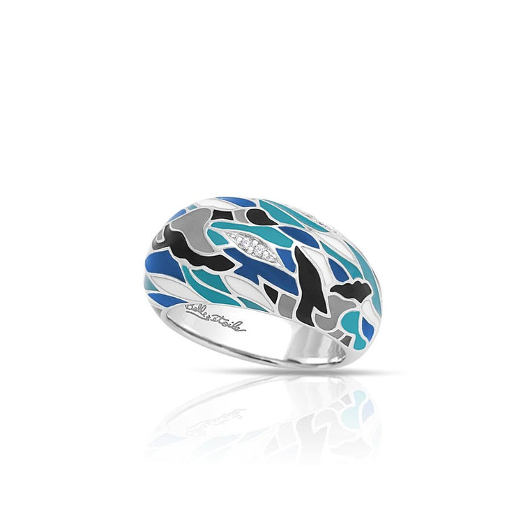 Belle e'toile Sterling Silver Migration Blue Ring, Size 7 (93044)