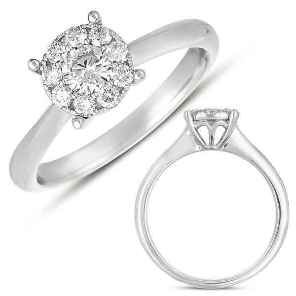 S. Kashi 14K White Gold .49ctw Diamond Halo Style Ring