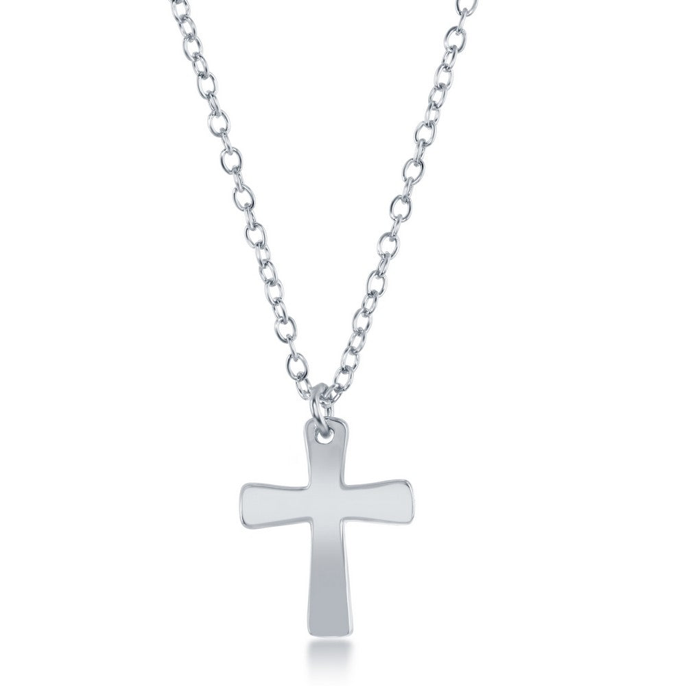 Sterling Silver Small Cross Pendant on 18" Sterling Silver Chain. 
