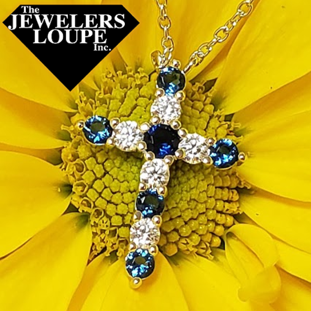Sterling Silver Sapphire Cubic Zirconia September Birthstone Necklace with 16+2" Adjustable Sterling Silver Chain.