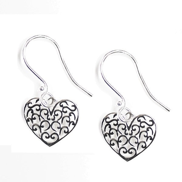 Southern Gates Sterling Silver Holiday Hearts Dangle Earrings (95688)