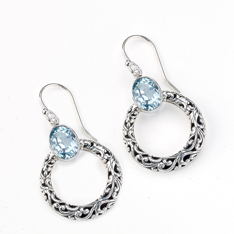 Sterling Silver Round Filigree Dangle Earrings | Burnie's Rock Shop, Inc.