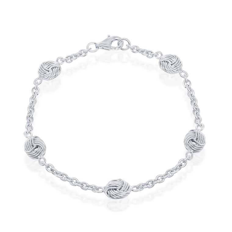 Sterling Silver Love Knot Bracelet, 7.25
