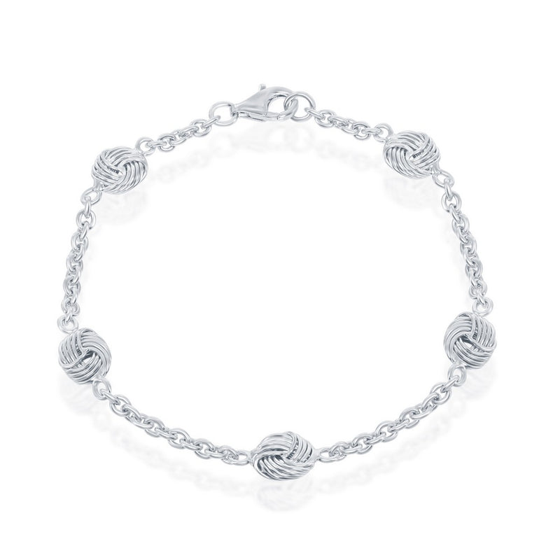Sterling Silver Love Knot Bracelet, 7.25".