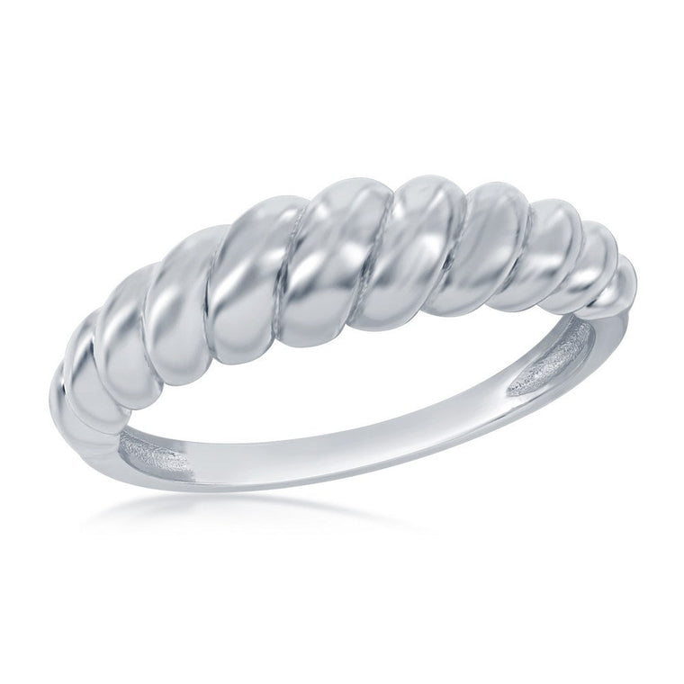 Sterling Silver Croissant Shaped Ring, Size 7 (98235)